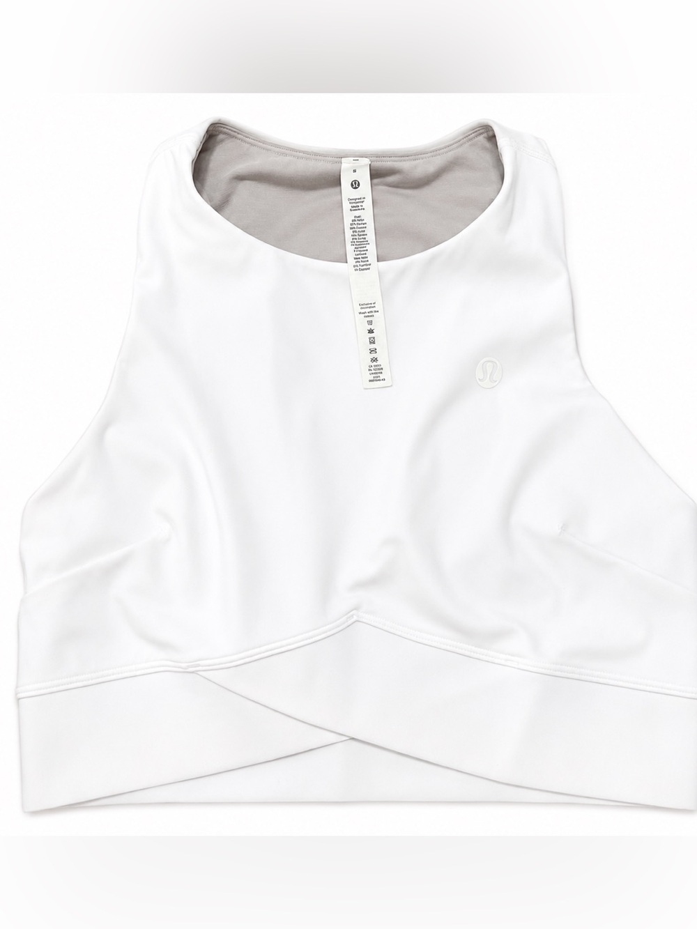 Lululemon White Crop Sports Bra Tank